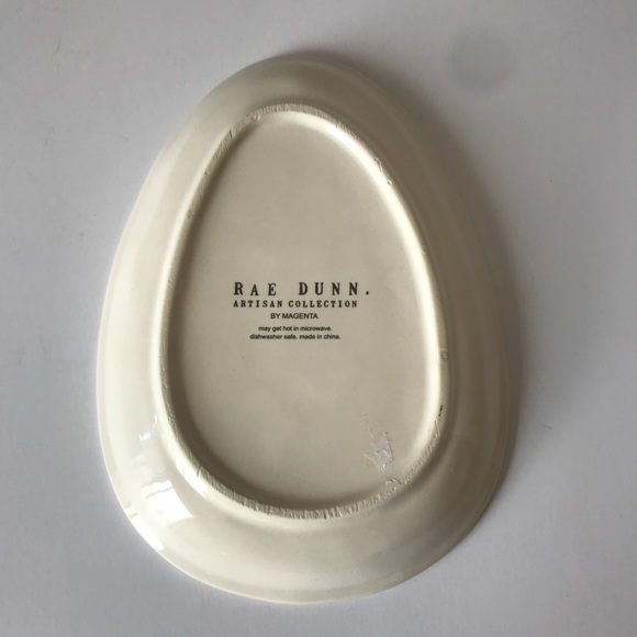 New Rae Dunn HOP BUNNY egg shaped plate/dish - Picture 2 of 2